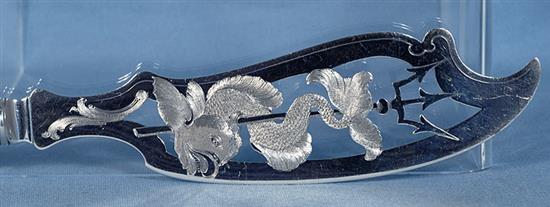 A pair of early Victorian silver fish servers, by Samuel Harwood, Knife 344mm.